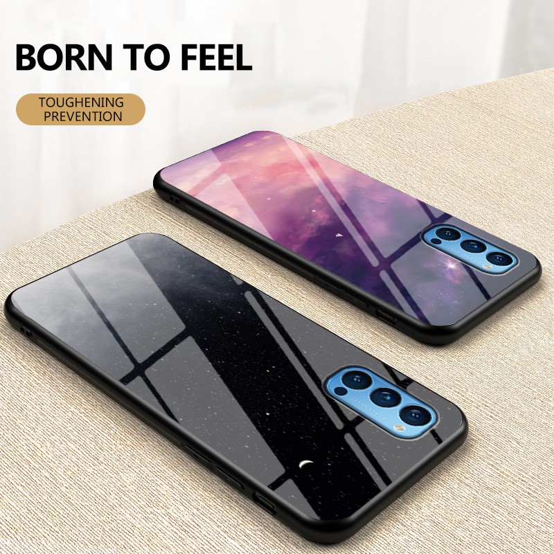 Ốp điện thoại mặt kính cường lực màu gradient cho VIVO Y33s Y21 Y21s