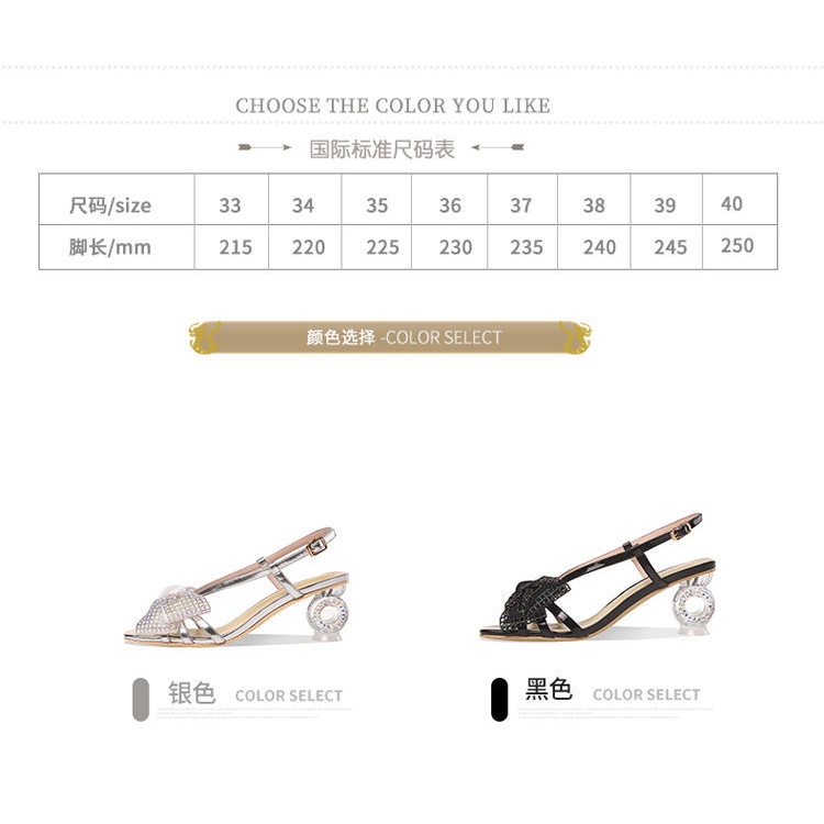 Giày Sandal Cao Gót Hở Ngón Đính Đá Và Nơ Bằng Da Mềm Thời Trang Mùa Hè Cho Nữ