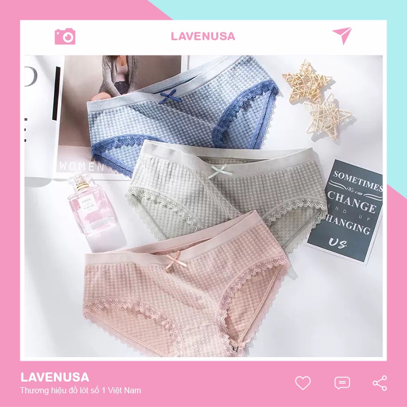 Quần lót nữ cao cấp Cotton kháng khuẩn dễ thương xinh xắn LAVENUSA QL12