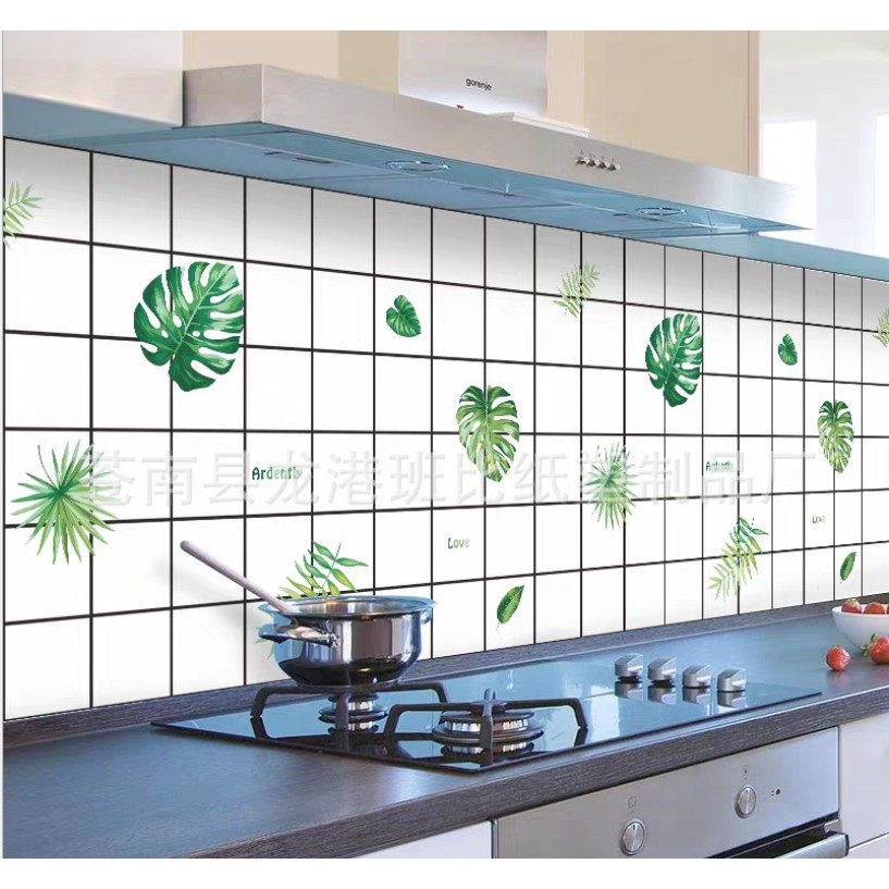 Decal giấy dán bếp tráng nhôm cách nhiệt Ô KẺ BẮC ÂU khổ 60cm keo sẵn (giá 1m dài)
