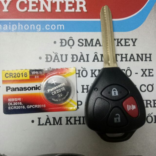 Vỏ chìa khoá Toyota Inova,  Fortuner 3 nút tặng pin kèm