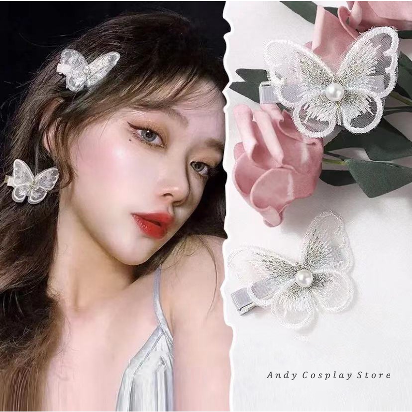 [CÓ SẴN] Kẹp tóc dây tua rua đính ng.ọc trai