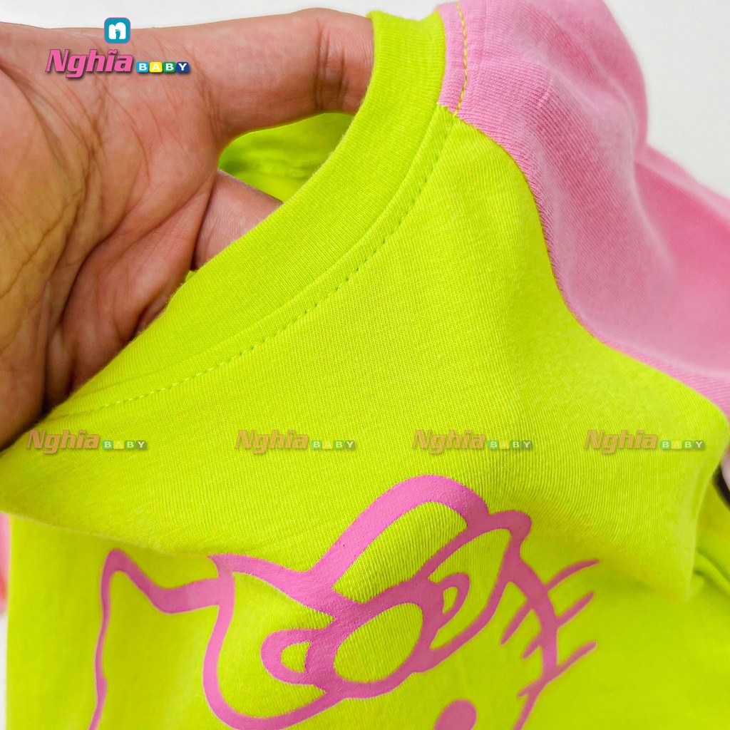 Đồ bộ bé gái thun cotton NGHĨA BABY dành cho bé mặc nhà mùa hè