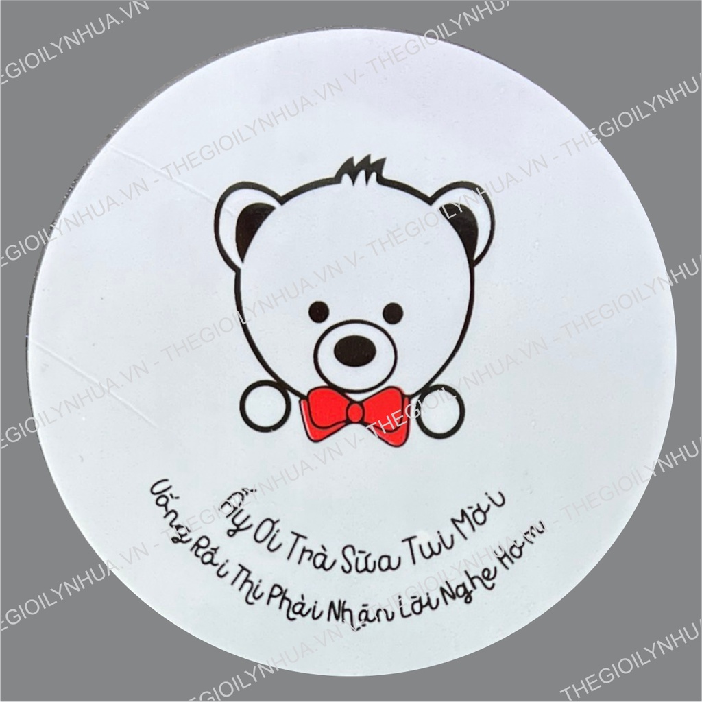 Cuộn ép ly nhựa, cuộn dập cốc nhựa in sẵn, màng dán nắp ly trà sữa in sẵn 2400 logo mã 703C