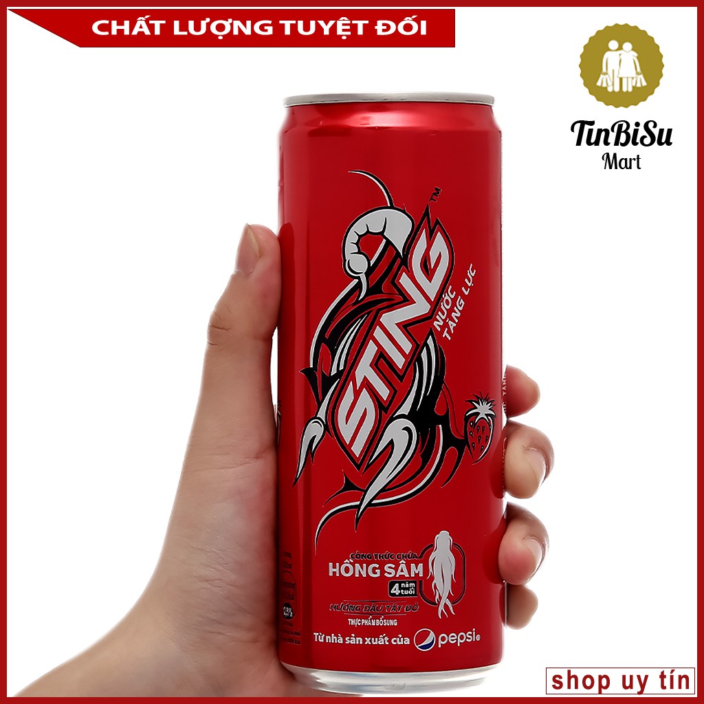 💥 💥  Nước tăng lực Sting hương dâu mùi vị thơm ngon, sảng khoái, bổ sung hồng sâm chất lượng 320ml