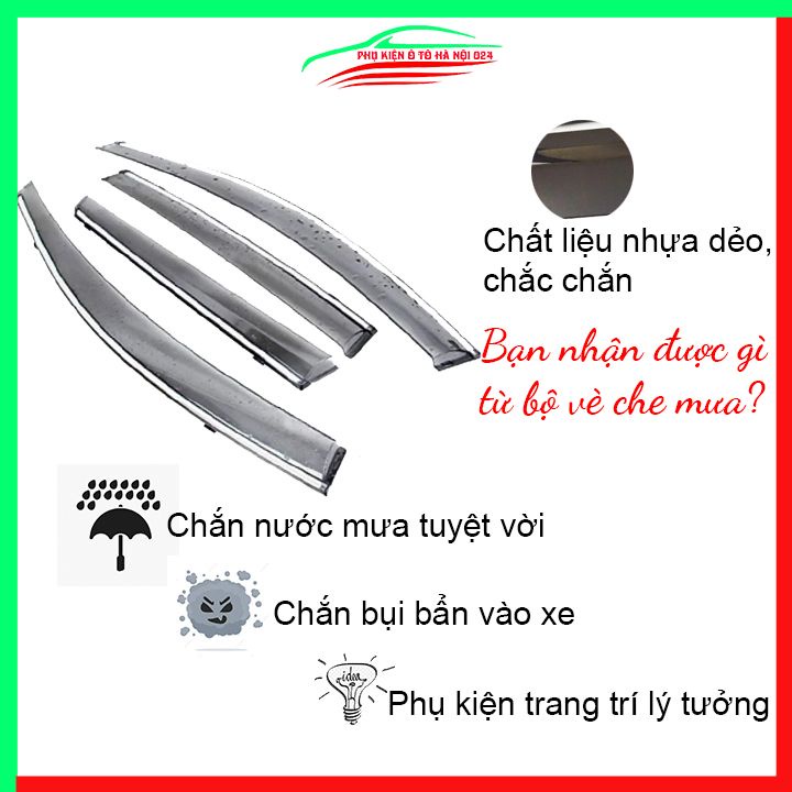 Vè che mưa cho xe ô tô CRV 2017-2020 chỉ mạ