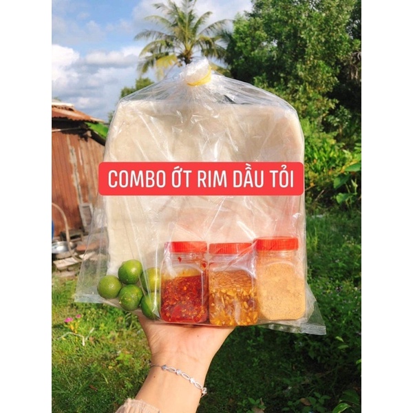 Combo bánh tráng phơi sương muối tép hành phi bơ chính gốc gò dầu