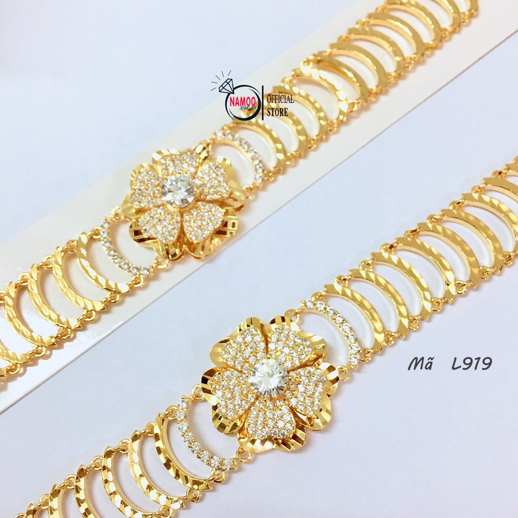 Lắc Tay Đính Đá Nữ L919 Xi Vàng