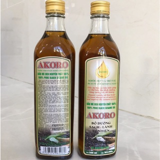 Dầu mè đen ép lạnh hữu cơ thương hiệu Akoro 100% tự nhiên nguyên chất