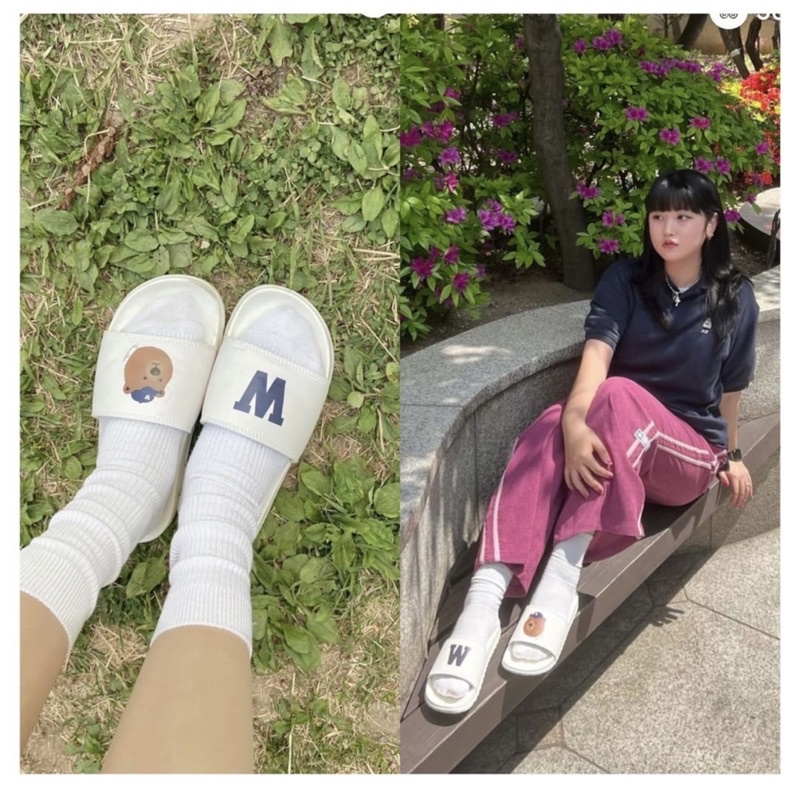 Dép WHO.A.U Whoau quai ngang gấu Cali