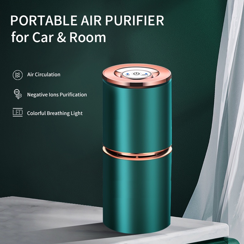 Máy Lọc Không Khí Khử Trùng Ion Âm Xoay 360 Độ Cho Xe Hơi° Đèn Nhiều Màu Sắc Khử Mùi Không Gây Mùi Cho Xe Hơi Và Nhà Cửa