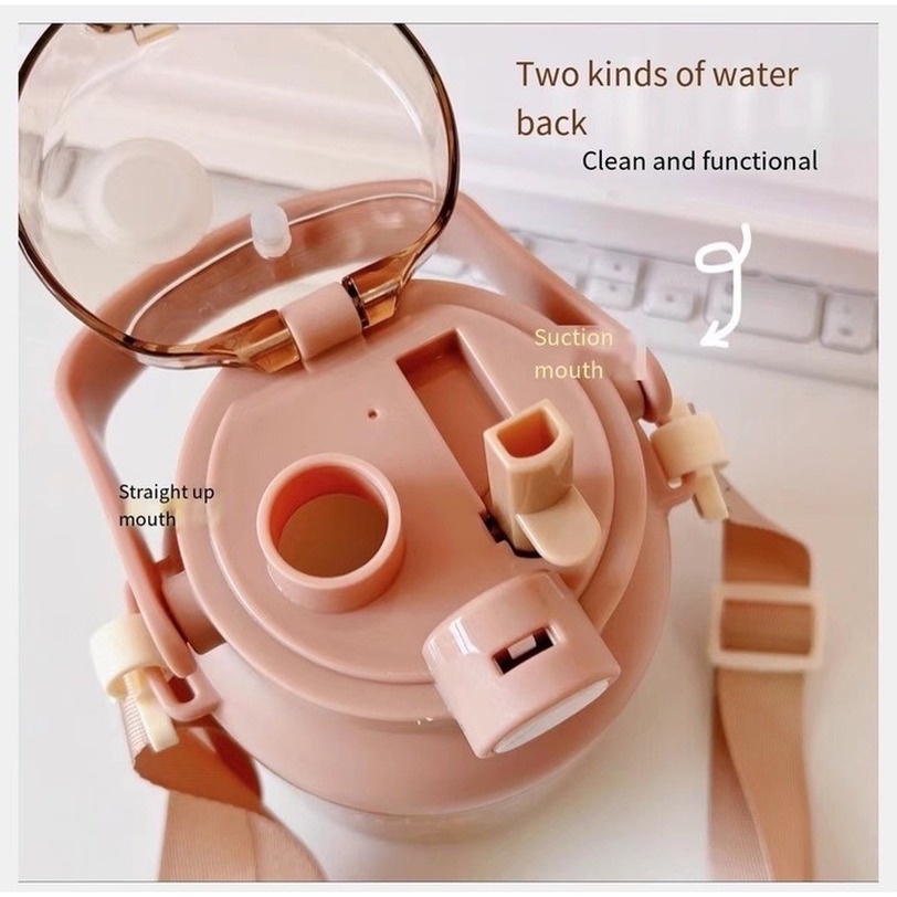 Bình Nước Thể Thao Dung Tích Lớn 1 L/1.3L Kèm Ống Hút Tiện Dụng