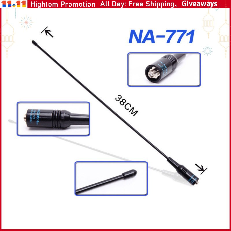 Nóng🔥NAGOYA NA-771Antenna 144 / 430MHZ Bộ đàm Baofeng Ăng-ten VHF / UHF SMA-Nữ cho Đài phát thanh cầ