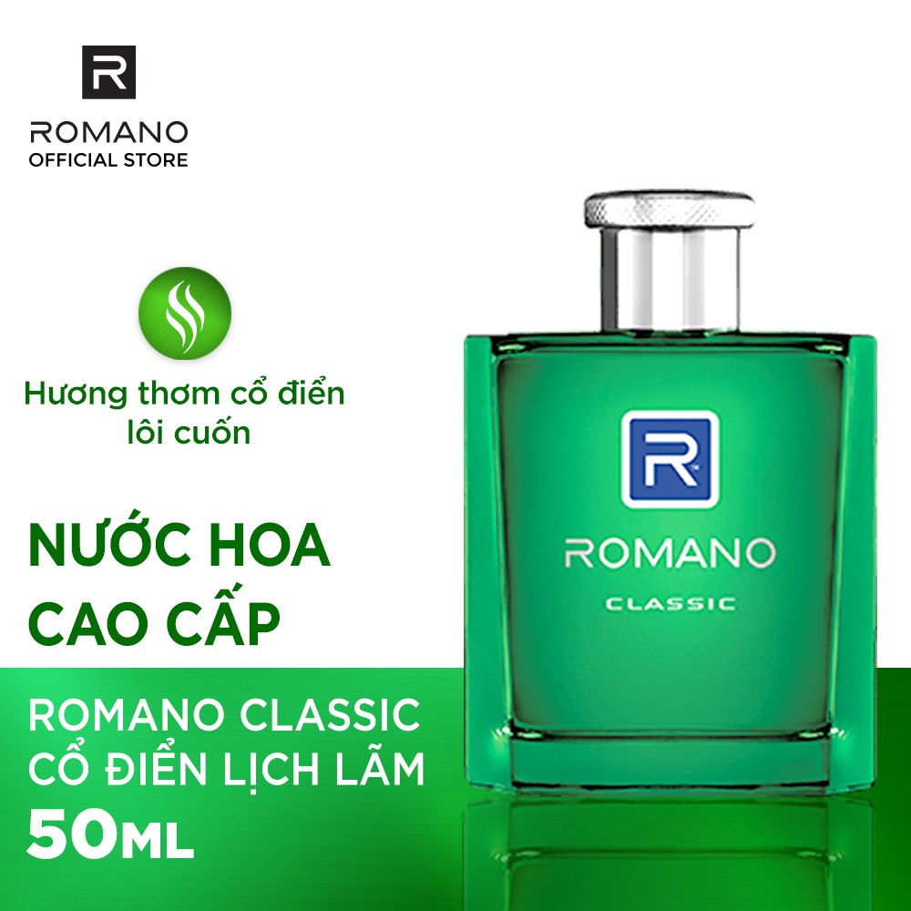 Combo Romano: Sữa tắm sạch khuẩn Classic 650G + Nước hoa Classic 50ml + Lăn khử mùi Classic 50ml