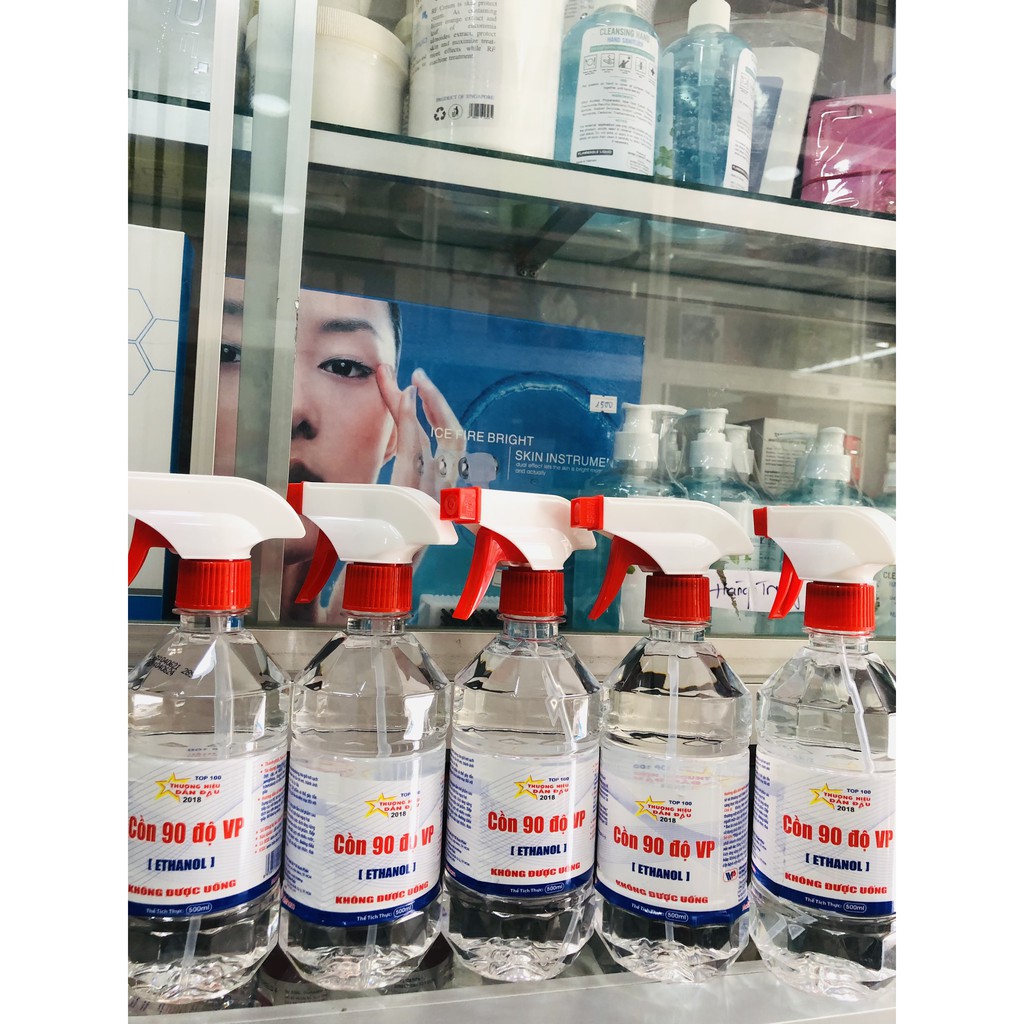 Cồn 90 Độ Vĩnh Phúc Chai 500ML Có Vòi Xịt Tiện Lợi