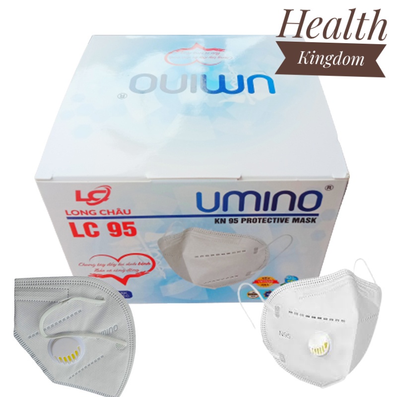 Khẩu trang KN95 có van cao cấp có van UMINO – Health Kingdom, Hộp/ 10 chiếc