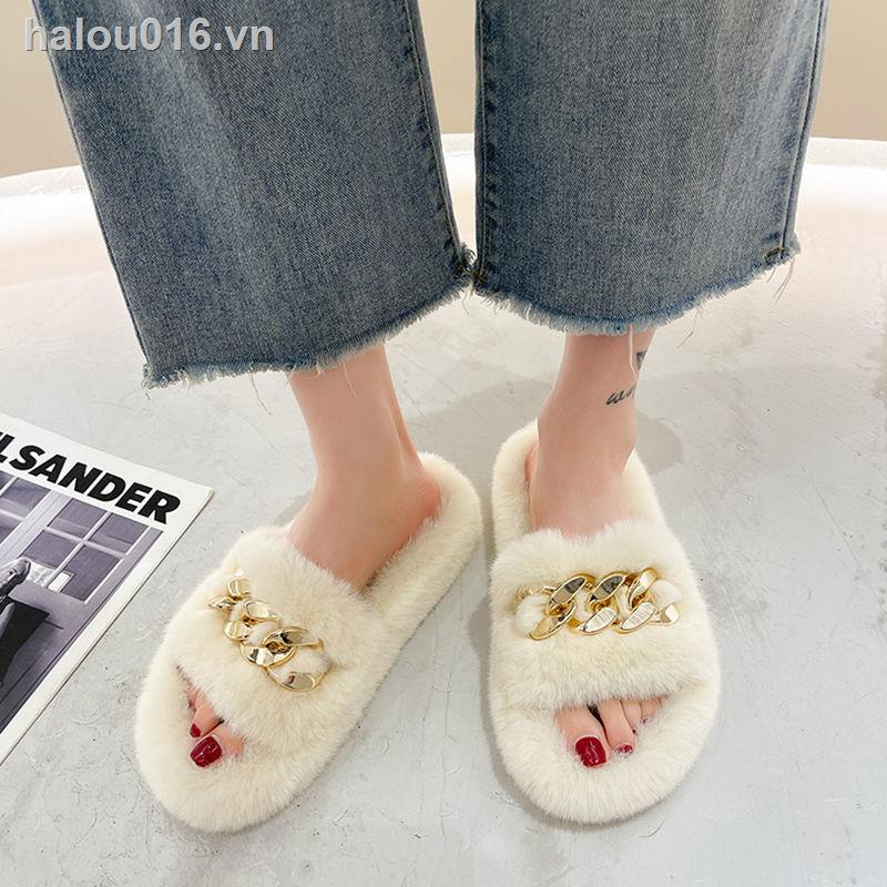 Dép Bông Đi Trong Nhà Đế Phẳng Chống Trượt 2021