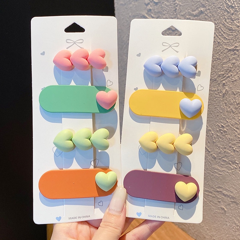 Set 4 / 5 / 6 Kẹp Tóc Hình Hoa / Giọt Nước Dễ Thương Cho Bé Gái