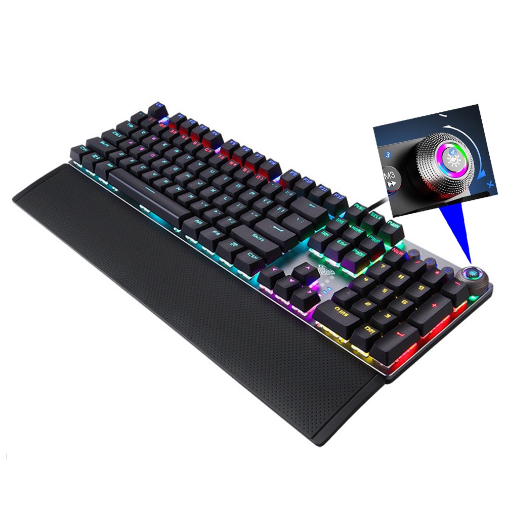 [Mã ELHAMS5 giảm 6% đơn 300K] Bàn phím cơ gaming có dây trục xanh full size F2088