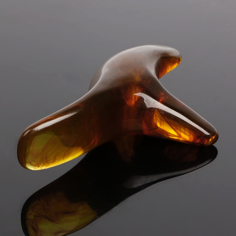 Youyo Dụng Cụ Sáp Mát Xa Chân Bằng Nhựa Resin Màu Hổ Phách Hình Tam Giác