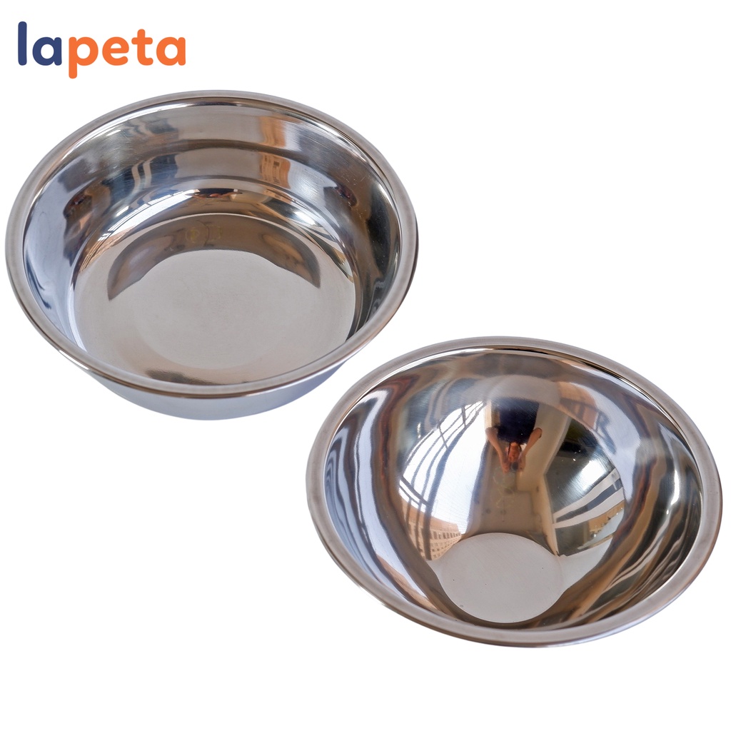 Bát ăn cho mèo bằng inox, ruột bát inox thay thế cho bát tai mèo D14cm Lapeta
