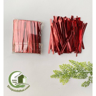 Bịch dây kẽm màu đỏ buộc túi làm đồ handmade dài 8cm ( bịch 800 dây )