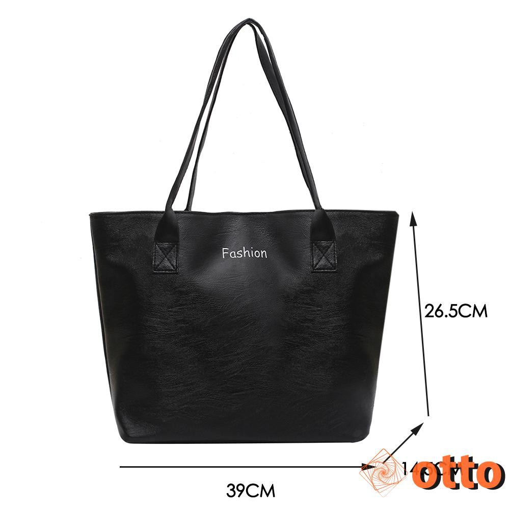 Fashion Big Capacity Shoulder Bag Clutch Solid PU Women Casual Handbags Portable Top-handle Satchel