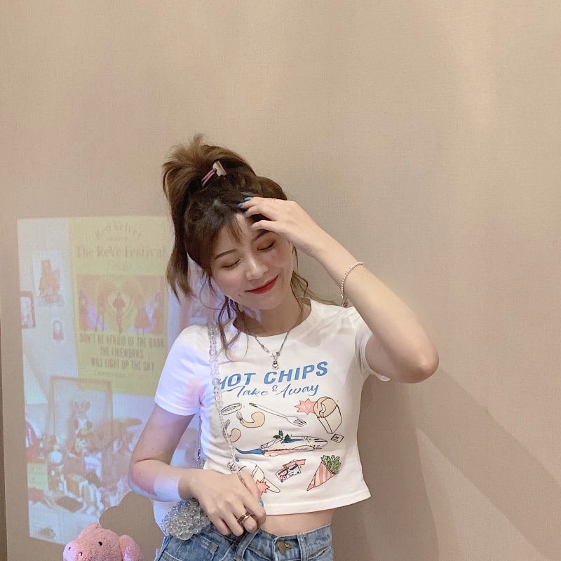 Áo croptop IELGY dáng ôm phong cách Hàn Quốc thời trang tùy chọn màu sắc dành cho nữ