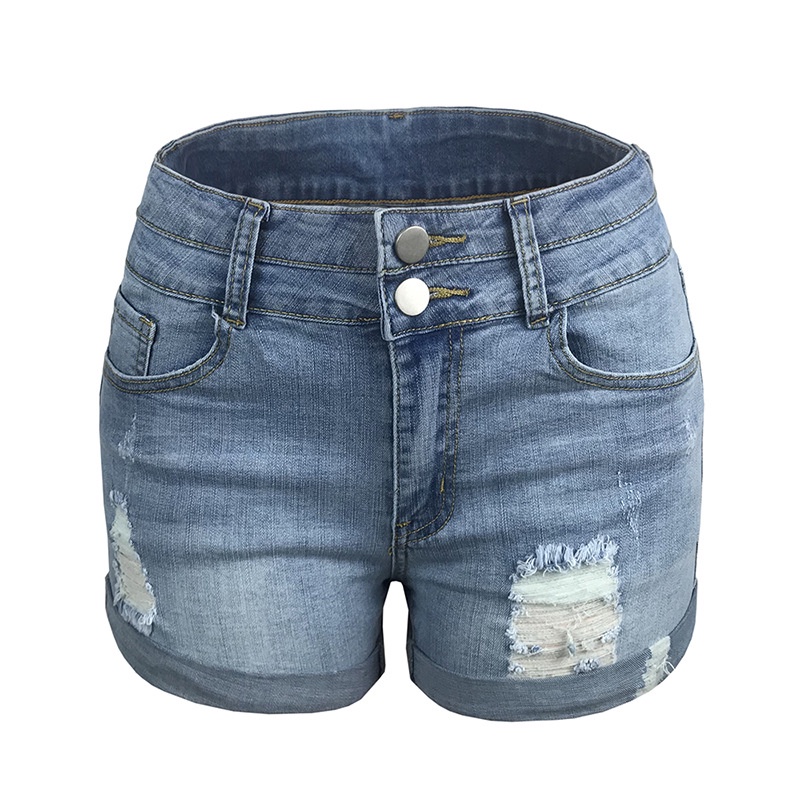 Quần Short Denim Lưng Cao Thời Trang Đường Phố
