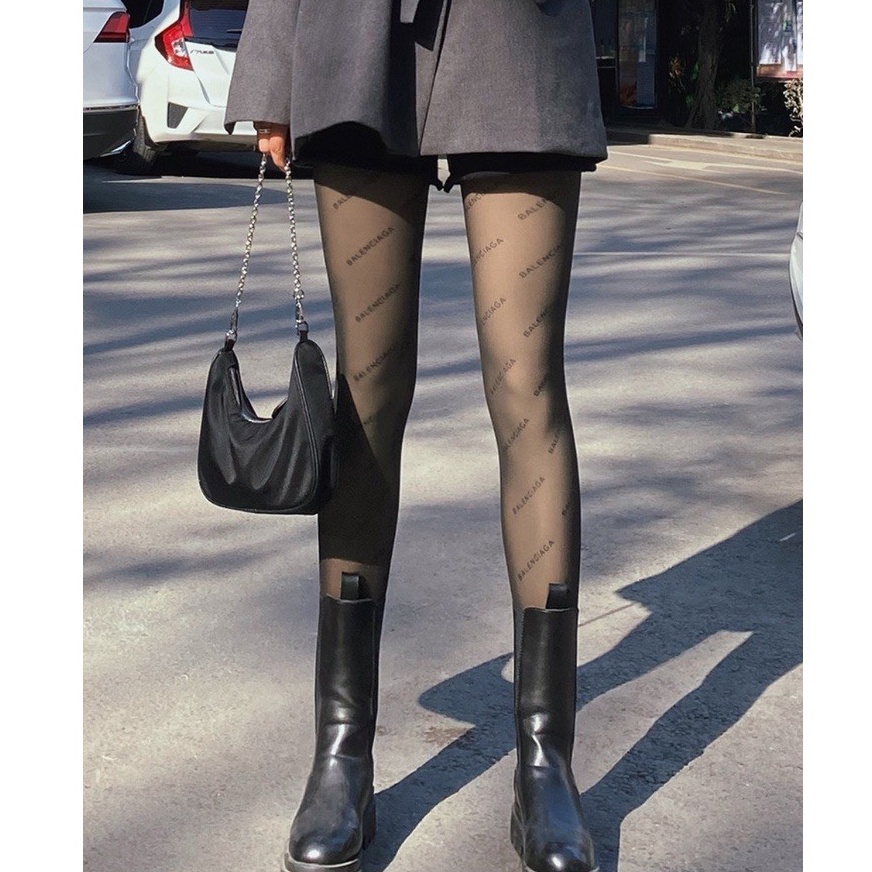 Quần Tất Vớ Da Chống xước mỏng mịn Hoạ tiết Chữ Balen fashion cao cấp thời thượng cho nữ