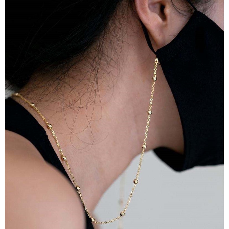 Dây đeo khẩu trang đính ngọc trai nhân tạo chống thất lạc tiện dụng cho nữ