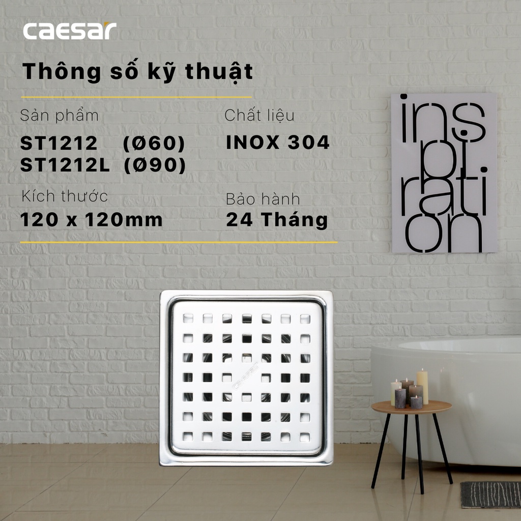 Thoát sàn Caesar - ST1212 Ø60 & ST1212L Ø90