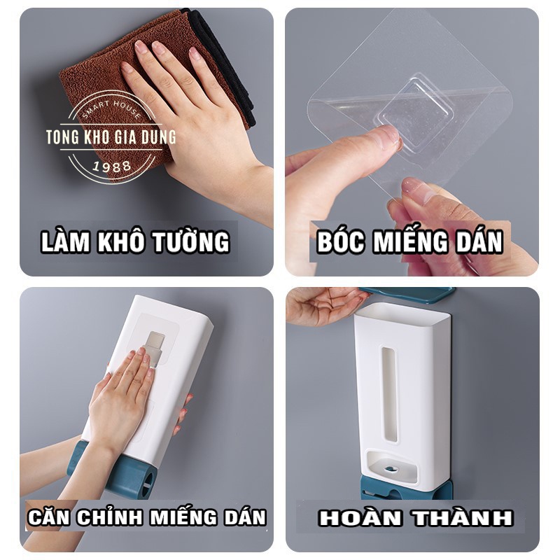 Hộp Đựng Túi Nilong Mẫu Mới Treo Tường ❤️SIÊU RẺ❤️ Hộp Đựng Túi Rác Không Cần Khoan Đục Tiện Lợi Và Gọn Gàng
