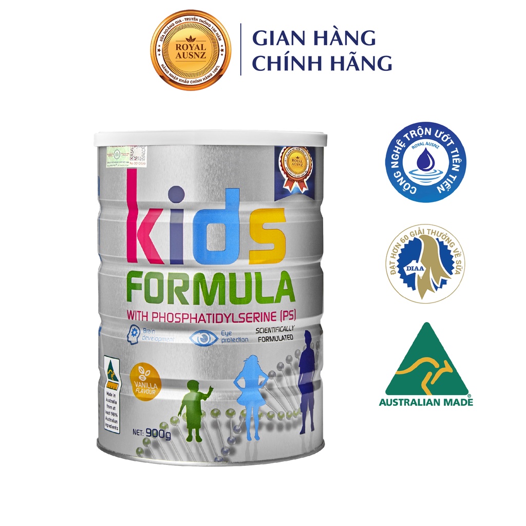 Sữa Bột Hoàng Gia Úc Kids Formula Bổ Sung Dưỡng Chất Cho Trẻ Từ 3-18 Tuổi ROYAL AUSNZ 900g