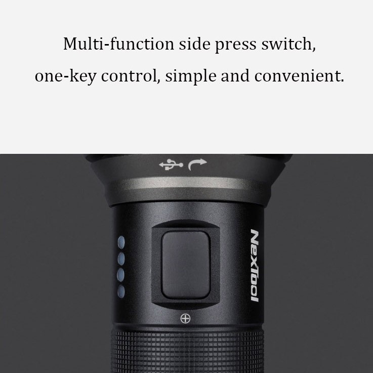 Đèn pin NexTool XIAOMI YOUPIN 2000lm 380m 5 chế độ led chống nước Ipx7 sạc cổng type-C cho cắm trại