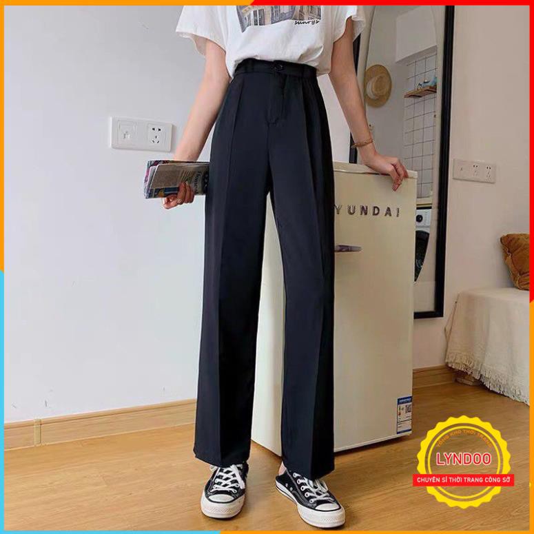 Quần ống rộng nữ lưng cao khóa giữa HotTrend ống suông dáng dài 100cm hack dáng siêu đỉnh dành cho ce cao trên m6 | BigBuy360 - bigbuy360.vn