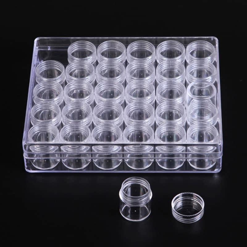 Khay mika 30 ô đựng bột , charm, phụ kiện trang trí móng