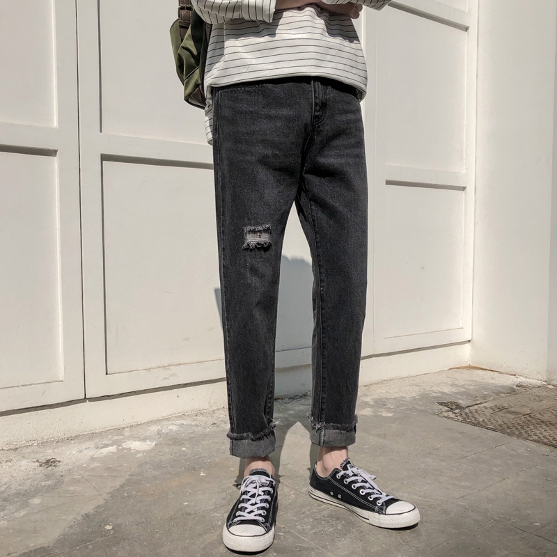 Quần Yếm Denim Phối Rách Cá Tính Dành Cho Nam | BigBuy360 - bigbuy360.vn