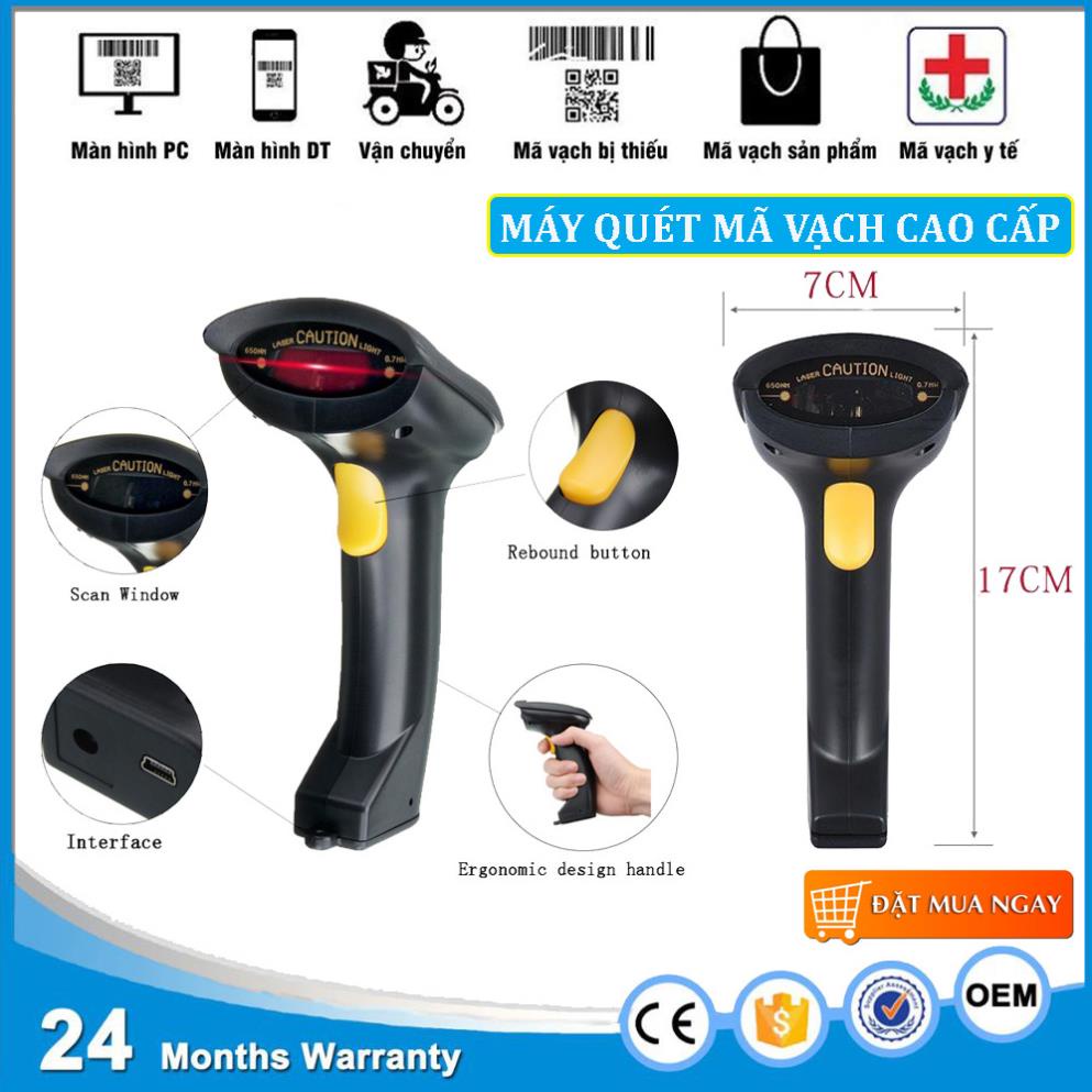 Máy Bắn Mã Vạch cầm tay cao cấp MAJIEWL, Máy bắn mã vạch Bluetooth - Thuận tiện khi sử dụng - BẢO HÀNH 12 THÁNG