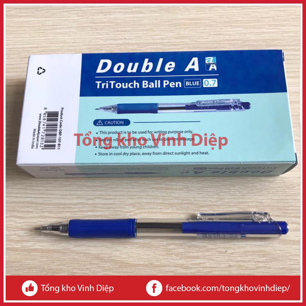 1 hộp 12 chiếc bút bi double a 0.17mm viết êm tay, mực ra đều, đẹp - Hàng loại 1