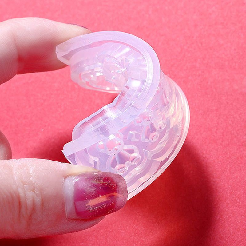 [Hàng mới về] Bộ 5 khuôn silicone làm móng tay hình gấu