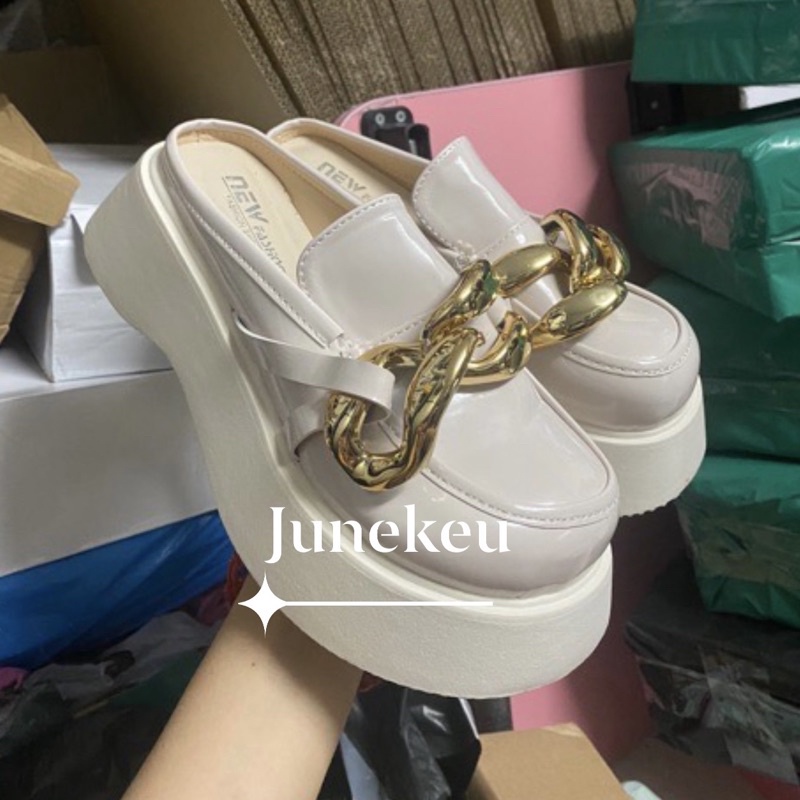 GIÀY OXFORDS THẤP CỔ MŨI TRÒN TO ULZZANG có xích đế thấp gót