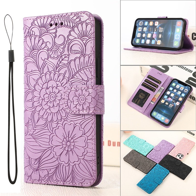 Ốp điện thoại da in nổi họa tiết totem kèm dây đeo tay sang trọng cho SAMSUNG GALAXY A22 CASE A22 5G A41 A31 A21 A11 Note 20 Ultra case
