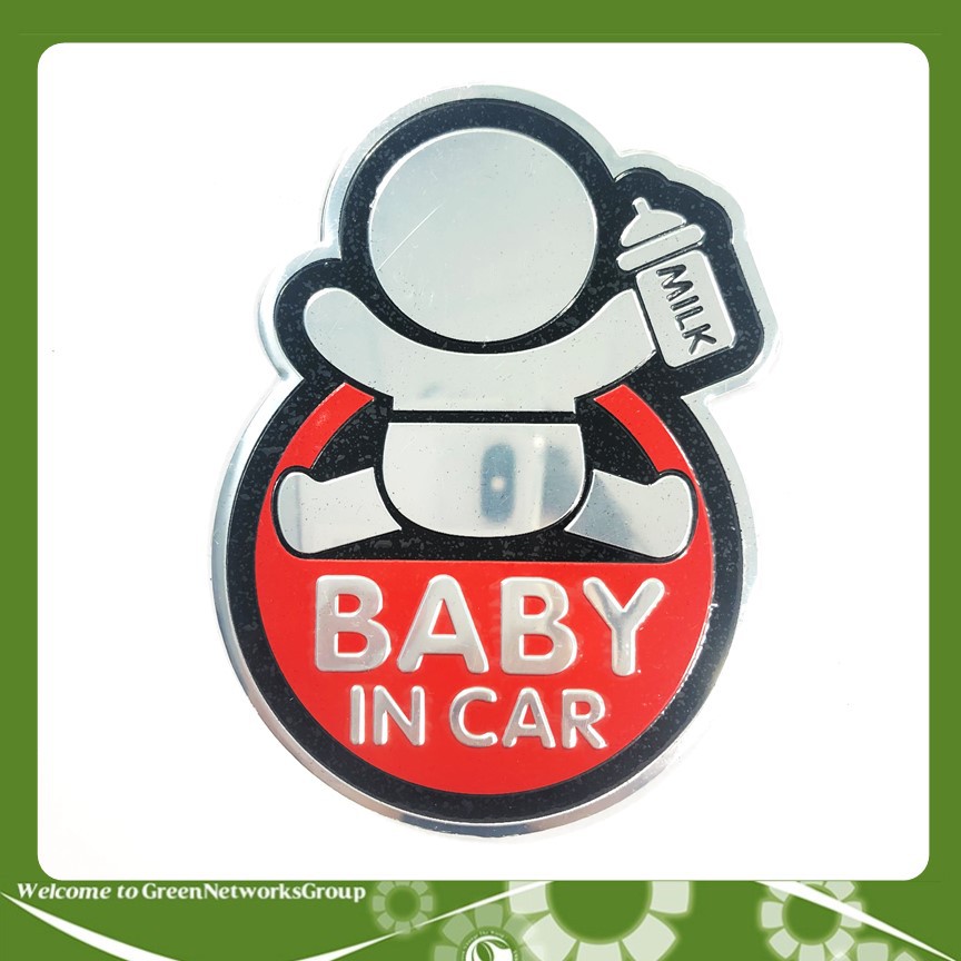 Bộ tem dán xe kim loại Baby In Car Greennetworks