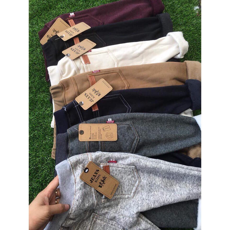 Quần giả JEANS lót nỉ cho bé 8-17kg