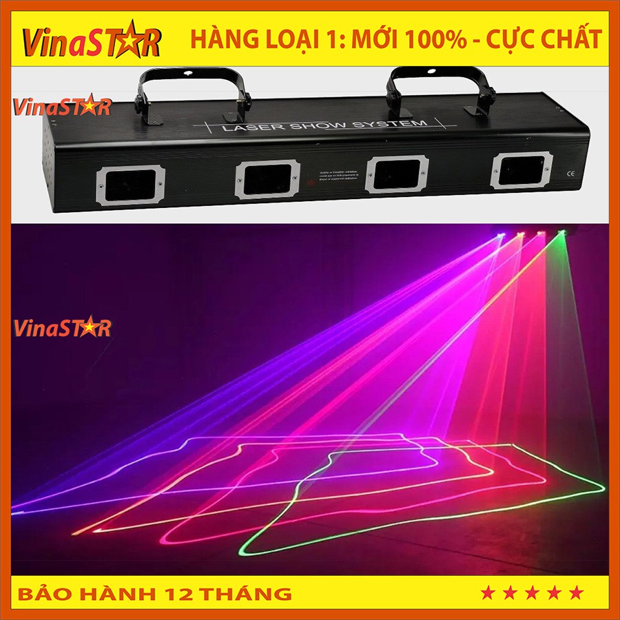 ĐÈN LASER 4 CỬA 7 MÀU CHẤT LƯỢNG CAO 2021