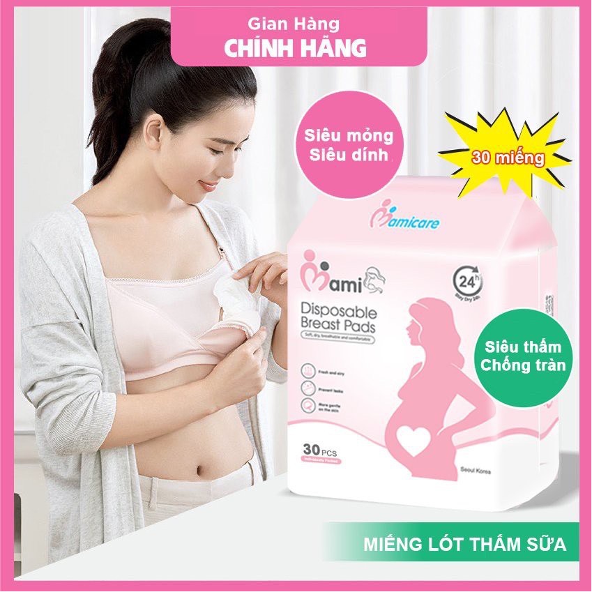 Miếng Lót Thấm Sữa MamiCare 100 Miếng, Siêu Thấm , Siêu Dính,Siêu Mỏng, Chống Tràn, Cấu Tạo 3D Thoáng Khí