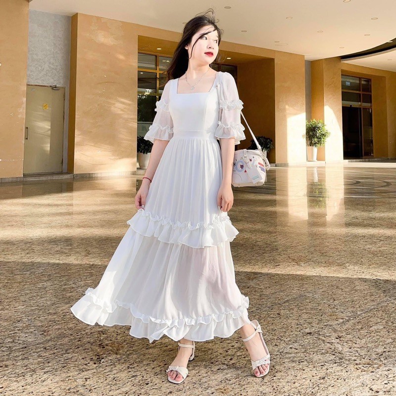 Đầm maxi tầng nơ lưng 10567 | BigBuy360 - bigbuy360.vn