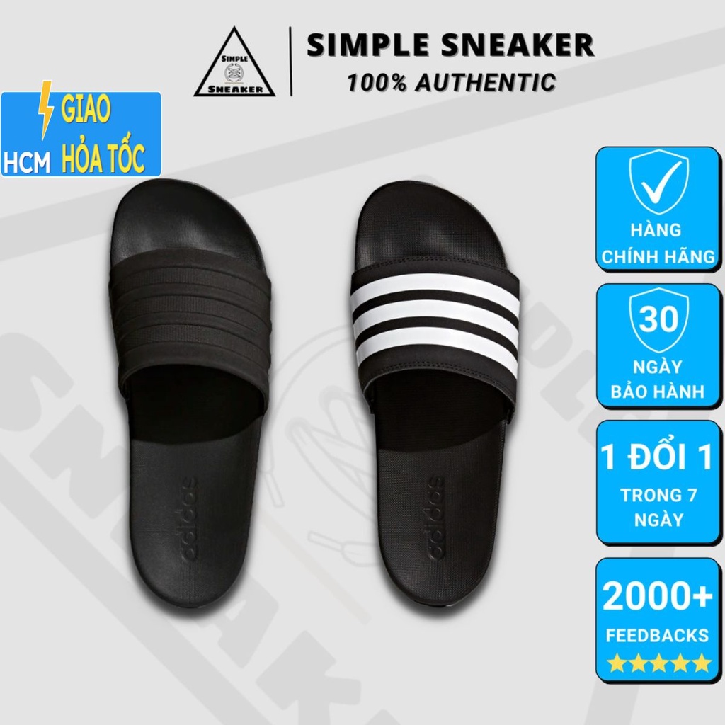 Dép Adidas Chính Hãng FREESHIPAdidas Adilette Comfort Full Đen- Dép Quai Ngang Cao Su Đúc Nguyên Khối- Simple Sneaker