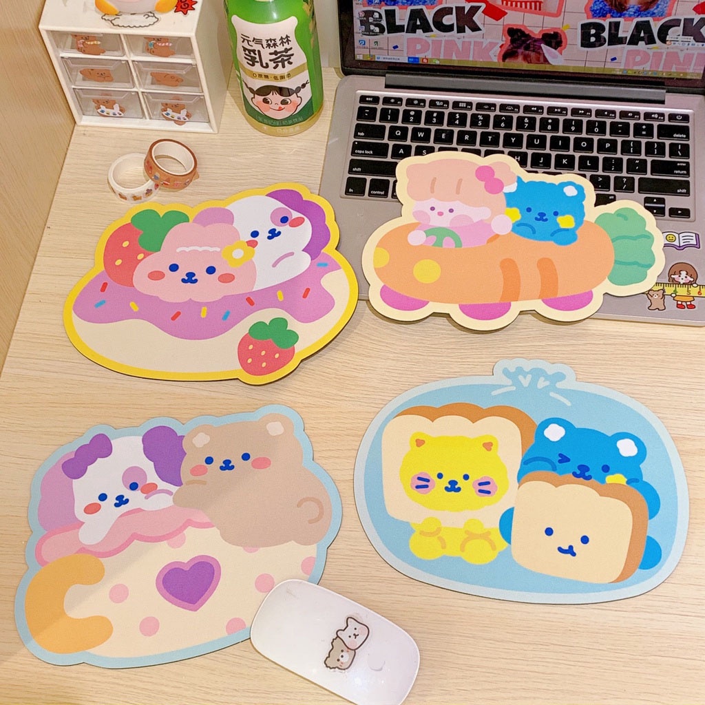 Miếng lót chuột mouse pad hoạt hình gấu nhỏ cute dễ thương KINOSHOP